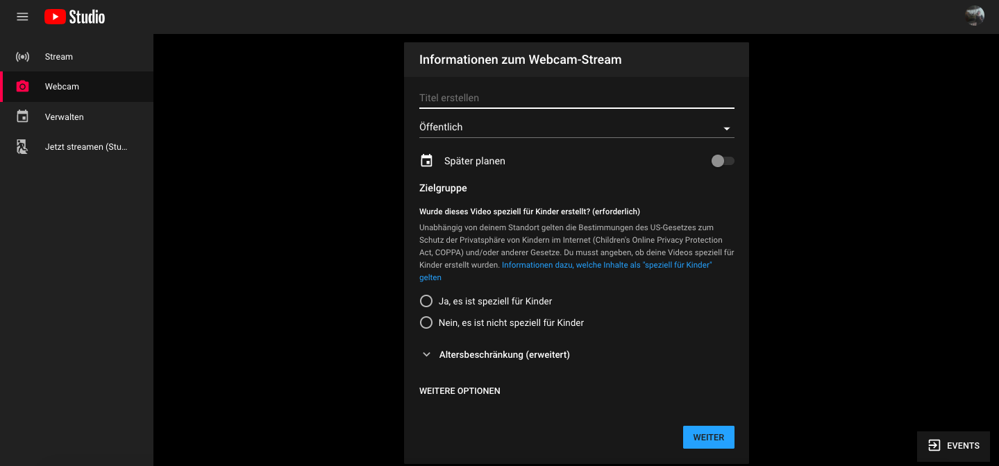 Wie kann ich einen Livestream von YouTube Live in meinen Programmpunkt ...